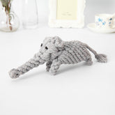 Natural Cotton Rope Elephant Dog Toy - Heavy-Duty Knotted Chew Toy for Aggressive Chewers - Interactive Dental Tugging Toy for Medium & Large Breeds