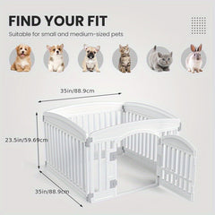 Premium Portable Indoor Dog Fence 4-Panel & 6-Panel Modular Pet Playpen Anti-Slip Base for Floor Protection Secure Folding Exercise Pen for Puppies, Small Dogs & Rabbits