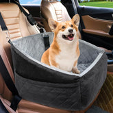 2-in-1 Pet Car Booster Seat & Protector - Waterproof Dog Travel Kennel with Safety Tether - Portable Washable Console & Backseat Pet Bed