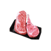 Interactive Food-Themed Dog Squeaky Toy - Durable Oxford Cloth Tomahawk Steak & Snowflake Beef Chew Toy - Bite-Resistant Boredom Relief Toy for Aggressive Chewers