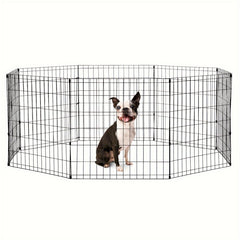 Premium Folding Metal Pet Playpen Heavy-Duty Wire Dog Fence & Exercise Pen Portable Indoor/Outdoor Small Animal Barrier All-Weather Fall/Winter Pet Safety Enclosure