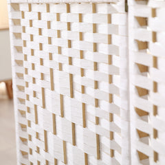 Hand-Woven Natural Rattan Pet Partition Folding Straw Screen for Small Dogs & Cats Multi-Size Portable Household Pet Fence Decorative Freestanding Room Divider