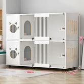 Luxury Multi-Layer Wooden Cat Villa, Extra-Large Commercial Grade Indoor Pet Cabinet, Integrated Multi-Functional Cat House & High-Capacity Habitat for Home or Business