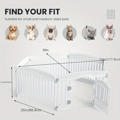 Premium Portable Indoor Dog Fence 4-Panel & 6-Panel Modular Pet Playpen Anti-Slip Base for Floor Protection Secure Folding Exercise Pen for Puppies, Small Dogs & Rabbits
