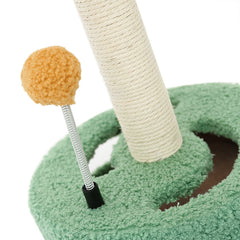 Interactive 3-Tier Cat Turntable with Sisal Scratching Post and Teaser Ball for Indoor Cats