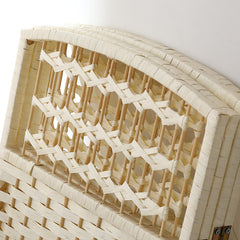 Hand-Woven Natural Rattan Pet Partition Folding Straw Screen for Small Dogs & Cats Multi-Size Portable Household Pet Fence Decorative Freestanding Room Divider