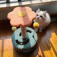 Interactive 3-Tier Cat Turntable with Sisal Scratching Post and Teaser Ball for Indoor Cats