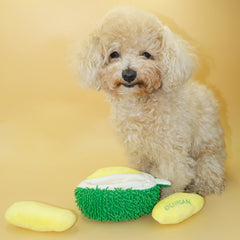 Interactive Durian Snuffle Toy for Dogs - Squeaky Crinkle Paper Nosework Toy - Mental Stimulation & Foraging Treat Dispenser for Puppies & Small Dogs