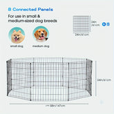 Premium Folding Metal Pet Playpen Heavy-Duty Wire Dog Fence & Exercise Pen Portable Indoor/Outdoor Small Animal Barrier All-Weather Fall/Winter Pet Safety Enclosure