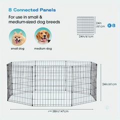 Premium Folding Metal Pet Playpen Heavy-Duty Wire Dog Fence & Exercise Pen Portable Indoor/Outdoor Small Animal Barrier All-Weather Fall/Winter Pet Safety Enclosure