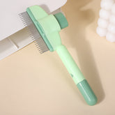 Self-Cleaning Slicker Brush for Dogs & Cats - Gentle Massage Grooming Tool with Steel Needles - One-Click Hair Remover for Shedding & Undercoat Care