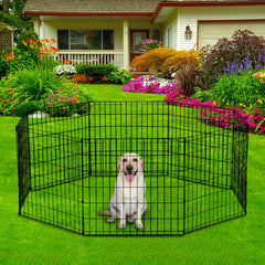 Premium Folding Metal Pet Playpen Heavy-Duty Wire Dog Fence & Exercise Pen Portable Indoor/Outdoor Small Animal Barrier All-Weather Fall/Winter Pet Safety Enclosure