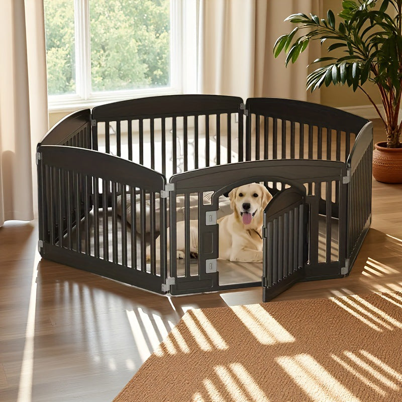 Premium Portable Indoor Dog Fence 4-Panel & 6-Panel Modular Pet Playpen Anti-Slip Base for Floor Protection Secure Folding Exercise Pen for Puppies, Small Dogs & Rabbits