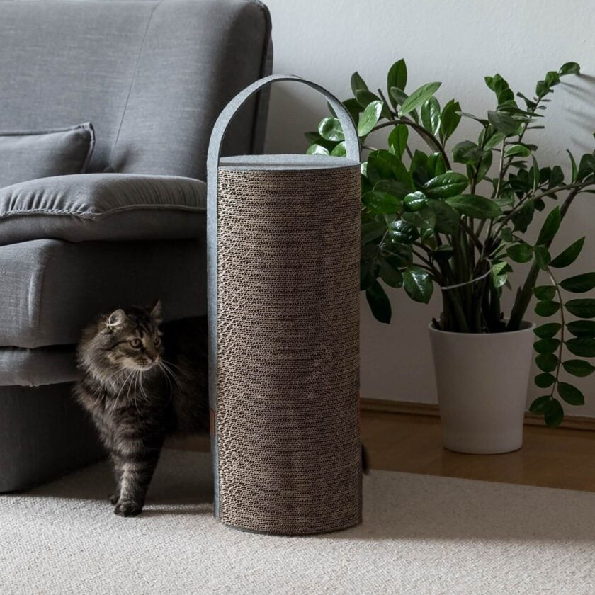 Interactive Carrot Cat Scratching Post with Natural Sisal Fiber and Playful Leaf Teaser for Indoor Cats