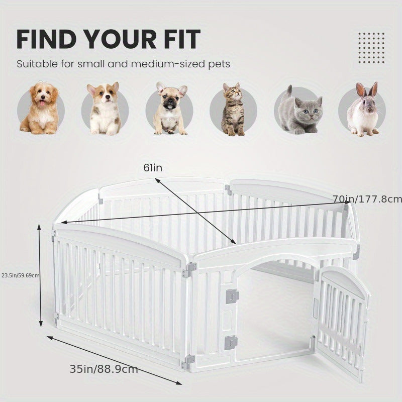 Premium Portable Indoor Dog Fence 4-Panel & 6-Panel Modular Pet Playpen Anti-Slip Base for Floor Protection Secure Folding Exercise Pen for Puppies, Small Dogs & Rabbits