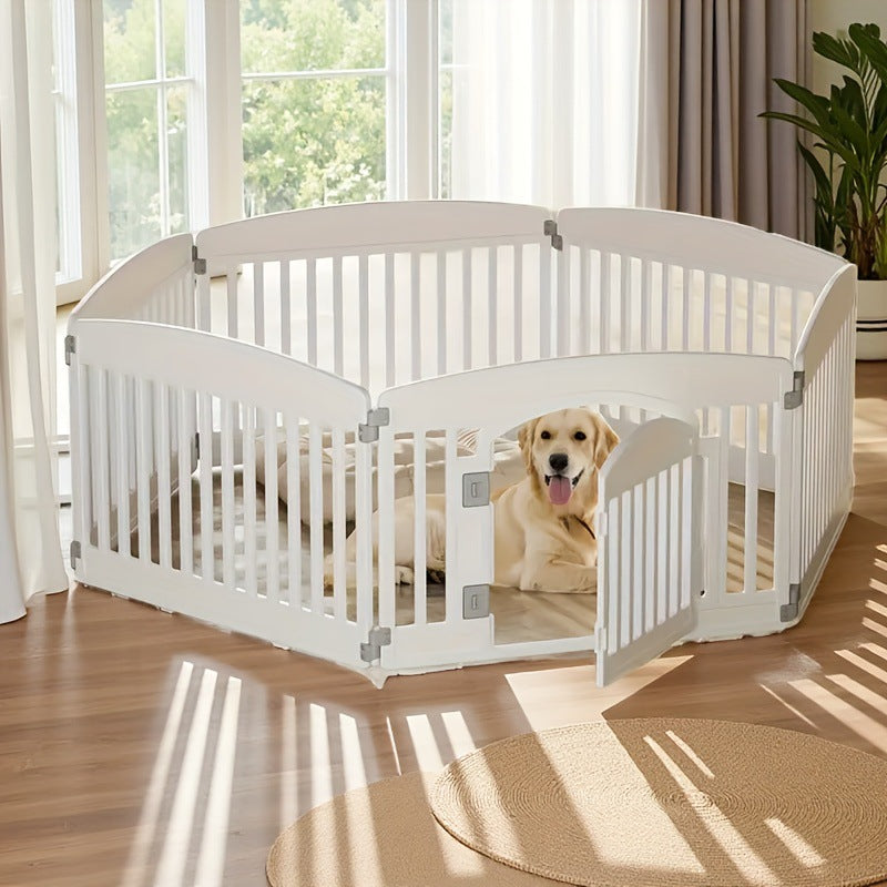 Premium Portable Indoor Dog Fence 4-Panel & 6-Panel Modular Pet Playpen Anti-Slip Base for Floor Protection Secure Folding Exercise Pen for Puppies, Small Dogs & Rabbits